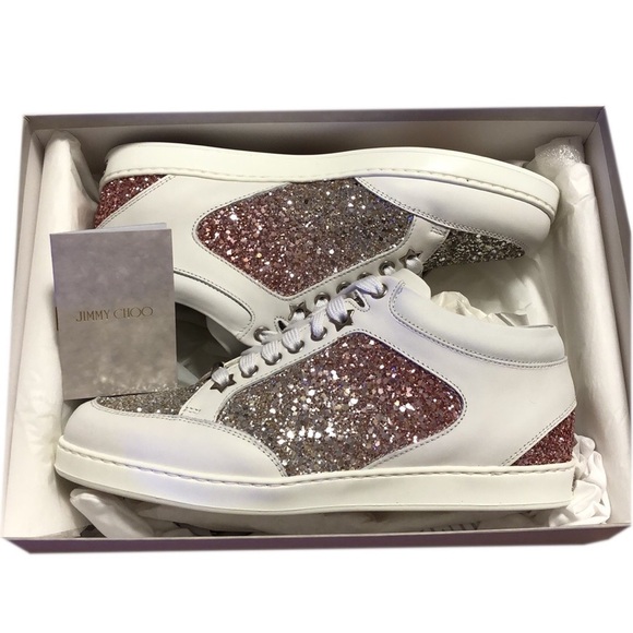 Rare Authentic Jimmy Choo Women’s Platinum Flamingo Sneakers - Picture 16 of 16